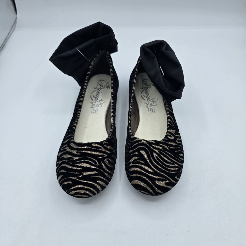 Primigi Shoes Youth Girls 35 Fashion Ankle Strap Dress Ballet flats Black Gold